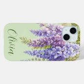 Paarse waterverf bloemenwisteria lila botanisch Case-Mate iPhone case (Achterkant (horizontaal))