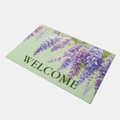 Paarse waterverf bloemenwisteria lila botanisch deurmat (Schuin)