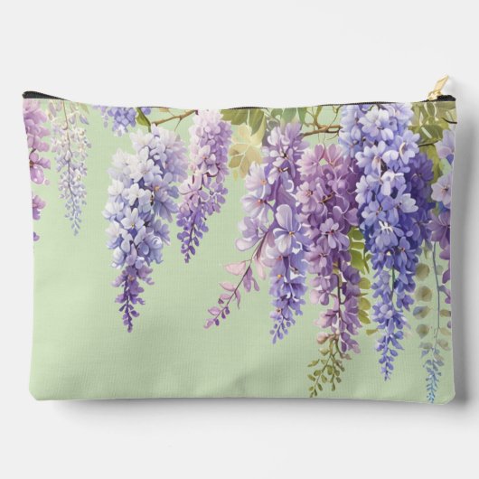 Paarse waterverf bloemenwisteria lila botanisch etui (Achterkant)