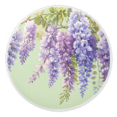 Paarse waterverf bloemenwisteria lila botanisch keramische knop (Voorkant)