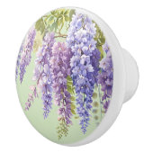 Paarse waterverf bloemenwisteria lila botanisch keramische knop (Rechts)