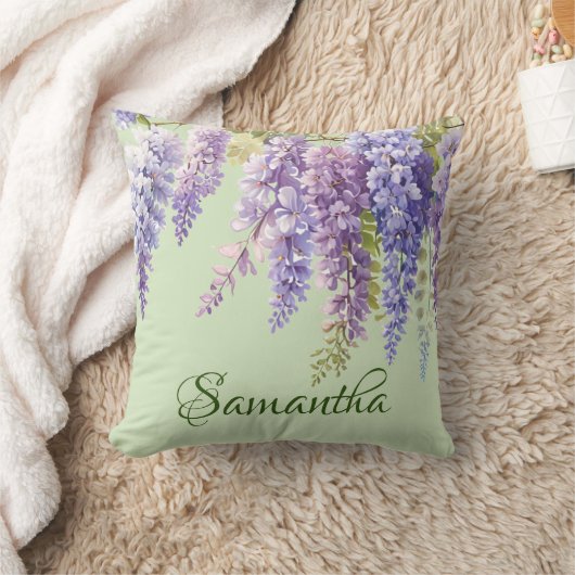 Paarse waterverf bloemenwisteria lila botanisch kussen (Deken)