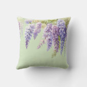 Paarse waterverf bloemenwisteria lila botanisch kussen (Achterkant)