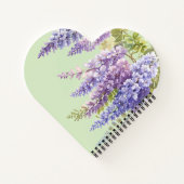 Paarse waterverf bloemenwisteria lila botanisch notitieboek (Achterkant)