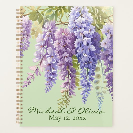 Paarse waterverf bloemenwisteria lila botanisch planner (Voorkant)