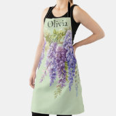 Paarse waterverf bloemenwisteria lila botanisch schort (Insitu)