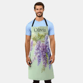 Paarse waterverf bloemenwisteria lila botanisch schort (Gedragen)