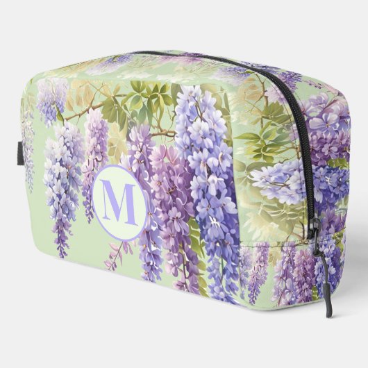 Paarse waterverf bloemenwisteria lila botanisch toilettasje (Rechterhoek)