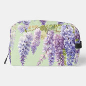 Paarse waterverf bloemenwisteria lila botanisch toilettasje (Achterkant)