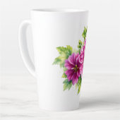 Paarse waterverf bloemillustratie latte mok (Linkerhoek)