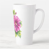 Paarse waterverf bloemillustratie latte mok (Rechts)