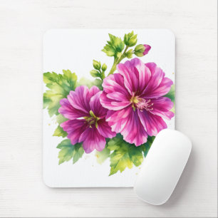 Paarse waterverf bloemillustratie muismat