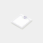 Paarse waterverf bloemstuk gepersonaliseerd post-it® notes (Schuin)