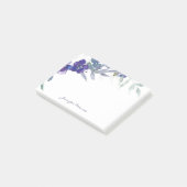 Paarse waterverf bloemstuk gepersonaliseerd post-it® notes (Schuin)
