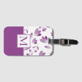 Paarse Waterverf Bloemvlakken Bagagelabel (Voorkant (horizontaal))