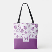 Paarse Waterverf Bloemvlakken Tote Bag (Achterkant)