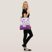 Paarse Waterverf Bloemvlakken Tote Bag (Op model)