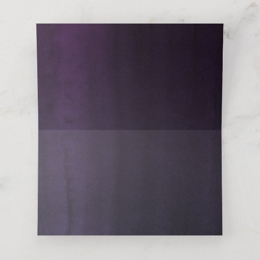 Paarse Waterverf bloesems moderne koninklijke brui Plaatskaartje (Binnenkant ongevouwen)