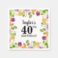 Paarse Waterverf Blooms Floral