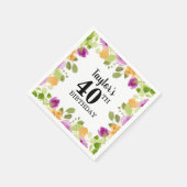 Paarse Waterverf Blooms Floral Servet (Hoek)