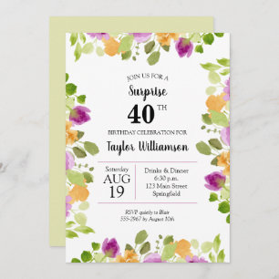 Paarse Waterverf Blooms Verlichtingsdag