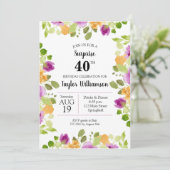 Paarse Waterverf Blooms Verlichtingsdag (Staand voorkant)