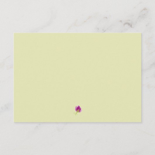 Paarse Waterverf Blooms Weddenschappen Informatiekaartje (Achterkant)