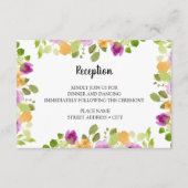 Paarse Waterverf Blooms Weddenschappen Informatiekaartje (Voorkant)