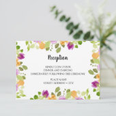 Paarse Waterverf Blooms Weddenschappen Informatiekaartje (Staand voorkant)