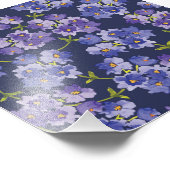 Paarse Waterverf Blossoms Floral Foto Afdruk (Hoek)