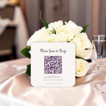 Paarse Waterverf Boeket Scan om RSVP-kaart te bean
