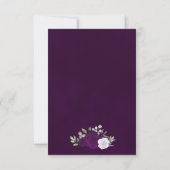 Paarse Waterverf Boho Chic Rozen & Fotobruiloft Save The Date (Achterkant)