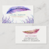 Paarse Waterverf Boho Girly Chic Visitekaartje (Voorkant / Achterkant)