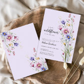 Paarse Waterverf Boho Wildflower Baby shower Kaart