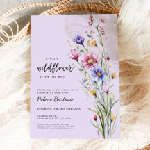 Paarse Waterverf Boho Wildflower Baby shower