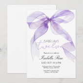 Paarse Waterverf boog verjaardagsuitnodiging Bedankkaart (Voorkant / Achterkant)