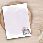 Paarse Waterverf Book Lover Stationery Paper