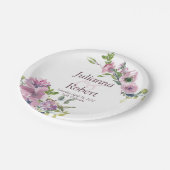 Paarse waterverf bord voor bloemetjesbruiloft (Gekanteld)