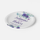 Paarse waterverf bord voor bloemetjesbruiloft (Gekanteld)