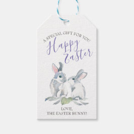 Paarse Waterverf bosdieren Cadeaulabel