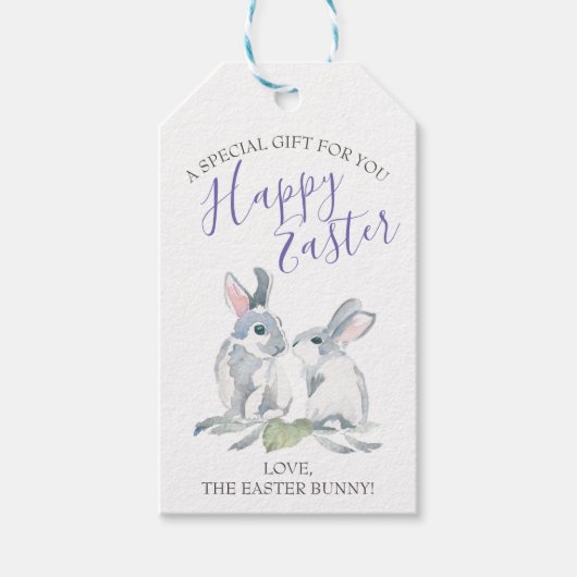 Paarse Waterverf bosdieren Cadeaulabel (Voorkant)