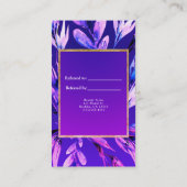 Paarse Waterverf Botanisch Verwijs een Vriendelijk Aanbevelingskaartje (Achterkant)