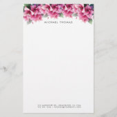 Paarse Waterverf Bougainvillea gepersonaliseerd Briefpapier (Voorkant)
