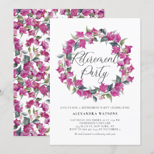 Paarse Waterverf Bougainvillea krans pensionering Kaart