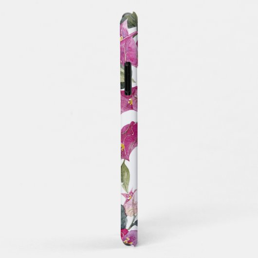 Paarse Waterverf Bougainvillea Patroon Custom Case-Mate iPhone Case (Achterkant/rechts)