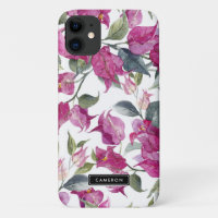 Paarse Waterverf Bougainvillea Patroon Custom
