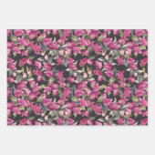 Paarse Waterverf Bougainvillea Pattern Floral Inpakpapier Vel (Voorkant 2)