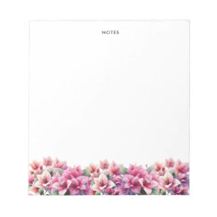 Paarse Waterverf Bougainvillea Pattern Floral Notitieblok