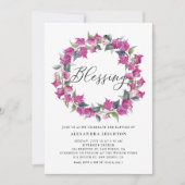 Paarse Waterverf Bougainvillea Wreath Blessing Kaart (Voorkant)