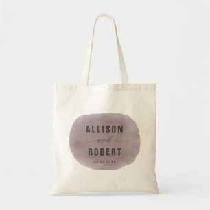 Paarse waterverf bruidszak druivenkleur tote bag